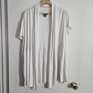 SIZE 3X APT 9 WHITE OPEN FRONT CARDIGAN SHORT SLEEVE
